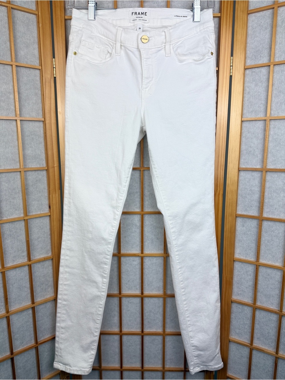 FRAME Le Skinny de Jeanne White Skinny Jeans Premium Blanc Size 28